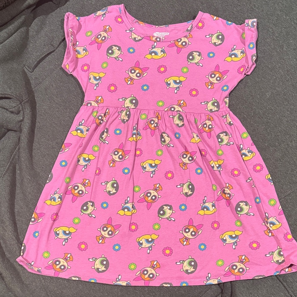Cartoon Network Pink Dress with Powerpuff Girls. Girls M 7/8 in great condition